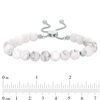Thumbnail Image 1 of 8.0mm Howlite Bead Bolo Bracelet in Sterling Silver - 9.0"
