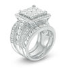 Thumbnail Image 2 of 5 CT. T.W. Princess-Cut Composite Diamond Frame Three Piece Bridal Set in 14K White Gold