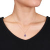 Thumbnail Image 2 of Oval Amethyst, White Topaz and Diamond Accent Frame Pendant in 14K Rose Gold – 17&quot;
