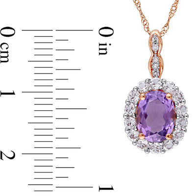 Details about   Sterling Silver Oval Amethyst and White Topaz Charm Pendant MSRP $112