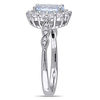 Thumbnail Image 2 of Oval Aquamarine, White Topaz and Diamond Accent Frame Ring in 14K White Gold