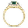 Thumbnail Image 3 of Oval Lab-Created Emerald, White Topaz and Diamond Accent Frame Ring in 14K Gold