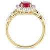 Thumbnail Image 3 of Oval Lab-Created Ruby, White Topaz and Diamond Accent Frame Ring in 14K Gold