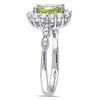 Thumbnail Image 2 of Oval Peridot, White Topaz and Diamond Accent Frame Ring in 14K White Gold