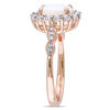 Thumbnail Image 1 of Oval Opal, White Topaz and Diamond Accent Frame Ring in 14K Rose Gold