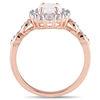 Thumbnail Image 3 of Oval Opal, White Topaz and Diamond Accent Frame Ring in 14K Rose Gold