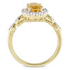 Thumbnail Image 2 of Oval Citrine, White Topaz and Diamond Accent Frame Ring in 14K Gold