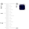 Thumbnail Image 3 of 6.0mm Emerald-Cut Lab-Created Blue Sapphire Stud Earrings in 10K White Gold
