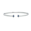Thumbnail Image 1 of Vera Wang Love Collection Princess-Cut Blue Sapphire and Diamond Accent Flex Bangle in Sterling Silver - 7.5"