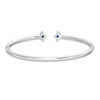 Thumbnail Image 2 of Vera Wang Love Collection Princess-Cut Blue Sapphire and Diamond Accent Flex Bangle in Sterling Silver - 7.5"