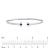 Thumbnail Image 3 of Vera Wang Love Collection Princess-Cut Blue Sapphire and Diamond Accent Flex Bangle in Sterling Silver - 7.5"