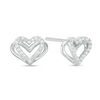 Thumbnail Image 0 of The Kindred Heart from Vera Wang Love Collection 1/10 CT. T.W. Diamond Mini Stud Earrings in Sterling Silver