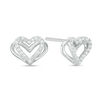 Thumbnail Image 1 of The Kindred Heart from Vera Wang Love Collection 1/10 CT. T.W. Diamond Mini Stud Earrings in Sterling Silver