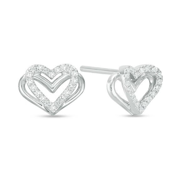 The Kindred Heart from Vera Wang Love Collection 1/10 CT. T.w. Diamond Mini Stud Earrings in Sterling Silver
