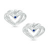 Thumbnail Image 2 of The Kindred Heart from Vera Wang Love Collection 1/10 CT. T.W. Diamond Mini Stud Earrings in Sterling Silver