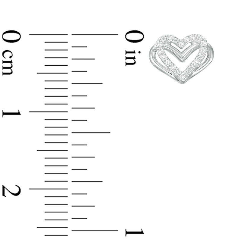 The Kindred Heart from Vera Wang Love Collection 1/10 CT. T.W. Diamond Mini Stud Earrings in Sterling Silver