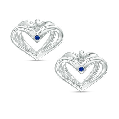 Sterling Silver Small Crystal December Heart Earrings