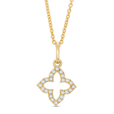 14k Yellow Gold Small Quatrefoil Design Necklace Chain Slide Pendant Charm Fine Jewelry Gifts For Women For Her 14k Yellow Gold Small Quatrefoil Design Necklace Chain Slide Pendant Charm Fine Jewelry Gifts For Women For Her