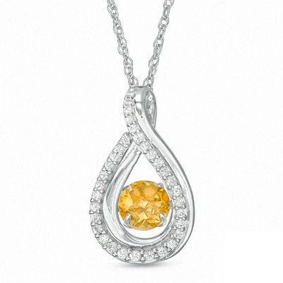 White Sapphire Teardrop Pendant 