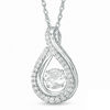 Thumbnail Image 1 of 6.0mm Lab-Created White Sapphire Teardrop Pendant in Sterling Silver