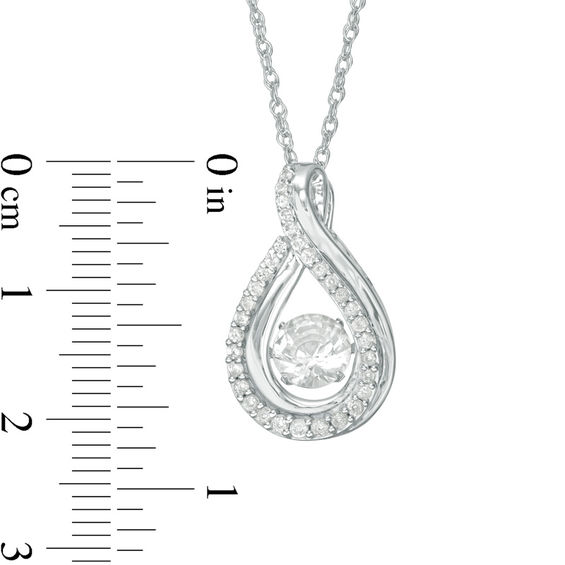 6.0mm Lab-Created White Sapphire Teardrop Pendant in Sterling Silver