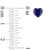 Thumbnail Image 3 of 6.0mm Hear-Shaped Lab-Created Blue Sapphire Stud Earrings in 10K White Gold