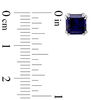 Thumbnail Image 3 of 6.0mm Emerald-Cut Lab-Created Blue Sapphire Stud Earrings in 10K White Gold