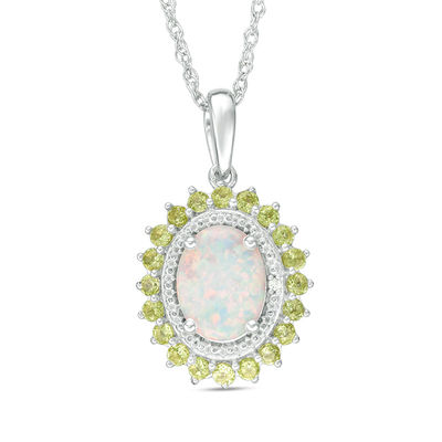 Peridot and on sale opal necklace