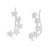 Thumbnail Image 1 of 1/8 CT. T.W. Diamond Five Star Crawler Earrings in Sterling Silver