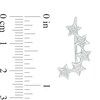 Thumbnail Image 2 of 1/8 CT. T.W. Diamond Five Star Crawler Earrings in Sterling Silver