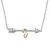 Thumbnail Image 0 of Open Hearts by Jane Seymour™ Diamond Accent Arrow Necklace in Sterling Silver and 10K Gold - 17"