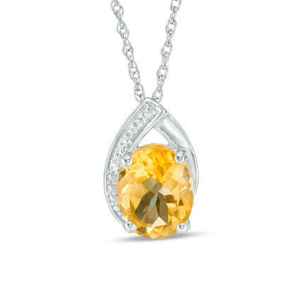 White Sapphire Teardrop Pendant 