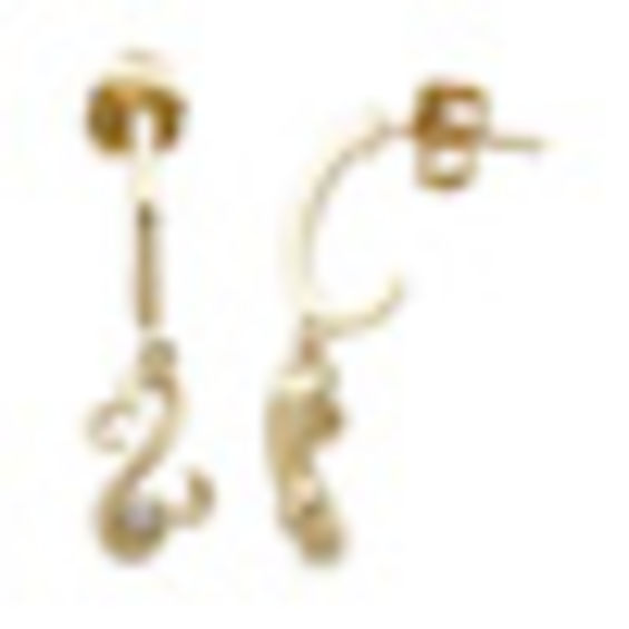 Open Hearts by Jane Seymourâ¢ Diamond Accent Drop Earrings in 10K Gold