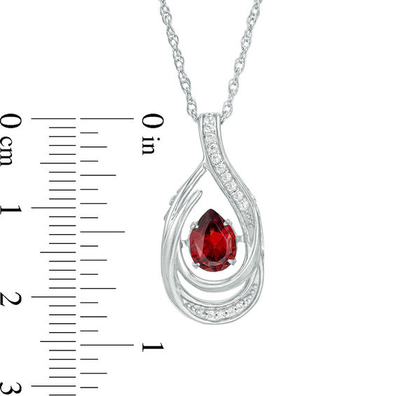Unstoppable Love™ Pear-Shaped Garnet and Lab-Created White Sapphire Loop Pendant in Sterling Silver Unstoppable Love™ Pear-Shaped Garnet and Lab-Created White Sapphire Loop Pendant in Sterling Silver