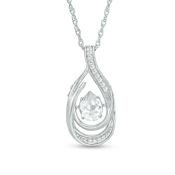 Unstoppable Love™ Pear-Shaped Lab-Created White Sapphire Loop Pendant in Sterling Silver Unstoppable Love™ Pear-Shaped Lab-Created White Sapphire Loop Pendant in Sterling Silver