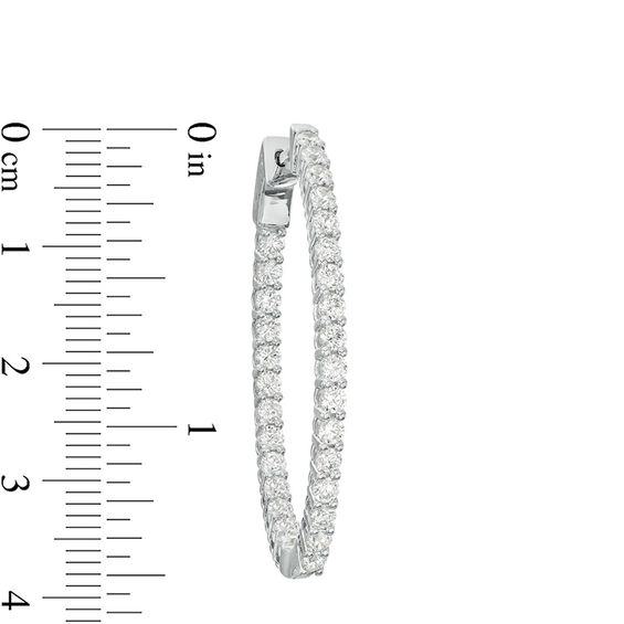 3 CT. T.w. Diamond Inside-Out Hoop Earrings in 14K White Gold