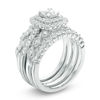 Thumbnail Image 2 of 1-5/8 CT. T.W. Princess-Cut Diamond Double Frame Four Piece Bridal Set in 14K White Gold