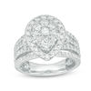 Thumbnail Image 1 of 2 CT. T.W. Composite Diamond Pear-Shaped Frame Multi-Row Engagement Ring in 14K White Gold