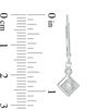 Thumbnail Image 2 of 1/8 CT. T.W. Princess-Cut and Round Diamond Drop Earrings in 10K White Gold