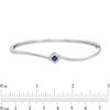 Thumbnail Image 3 of Vera Wang Love Collection Princess-Cut Blue Sapphire and 1/5 CT. T.W. Diamond Bypass Bangle in Sterling Silver - 7.5"