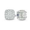 Thumbnail Image 1 of Vera Wang Love Collection 3/8 CT. T.W. Princess-Cut Diamond Frame Stud Earrings in 14K White Gold