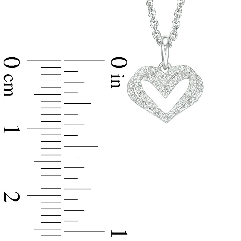 The Kindred Heart from Vera Wang Love Collection 1/10 CT. T.W. Diamond Mini Pendant in Sterling Silver - 19"