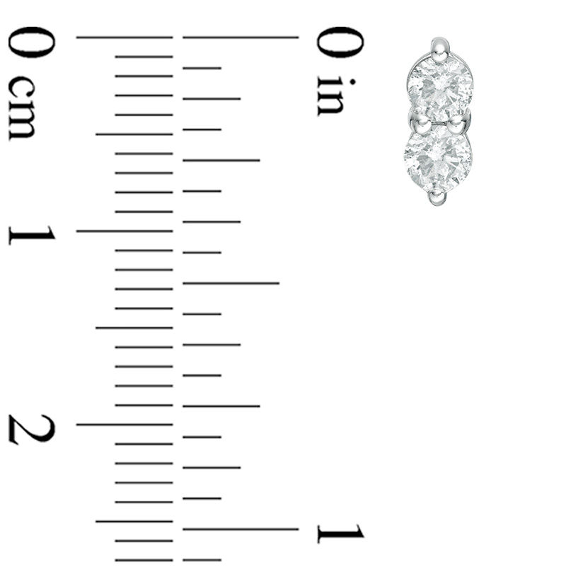 Main Image 2 of Ever Us® 5/8 CT. T.W. Two-Stone Diamond Stud Earrings in 14K White Gold