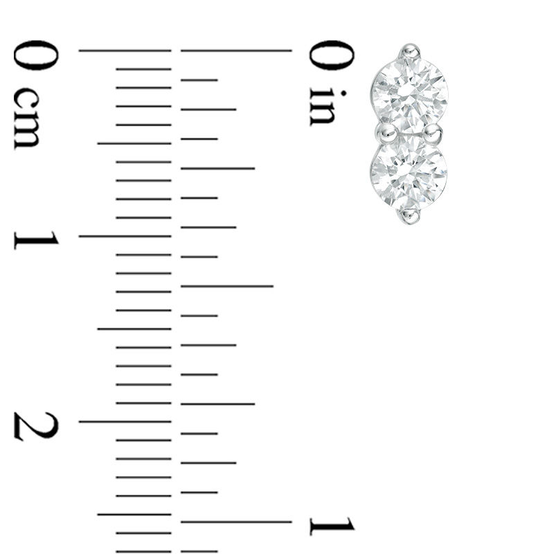 Main Image 2 of Ever Us® 1 CT. T.W. Two-Stone Diamond Stud Earrings in 14K White Gold
