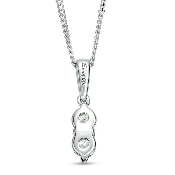 Ever UsÂ® 1/4 CT. T.w. Two-Stone Diamond Pendant in 14K White Gold - 19"