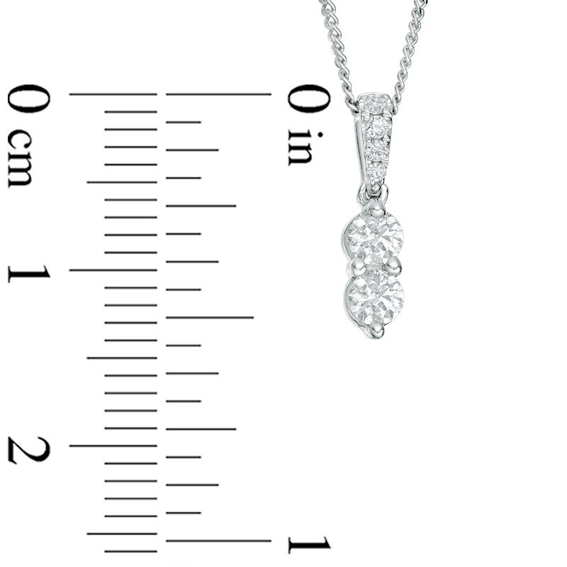 Ever Us® 1/4 CT. T.W. Two-Stone Diamond Pendant in 14K White Gold - 19"