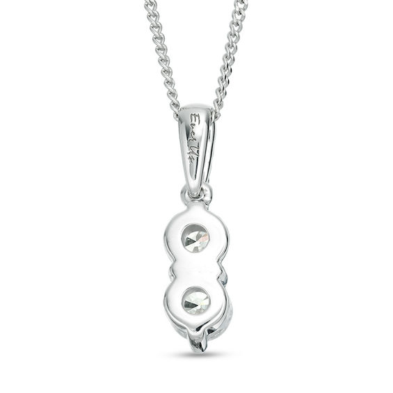 Ever UsÂ® 1/2 CT. T.w. Two-Stone Diamond Pendant in 14K White Gold - 19"