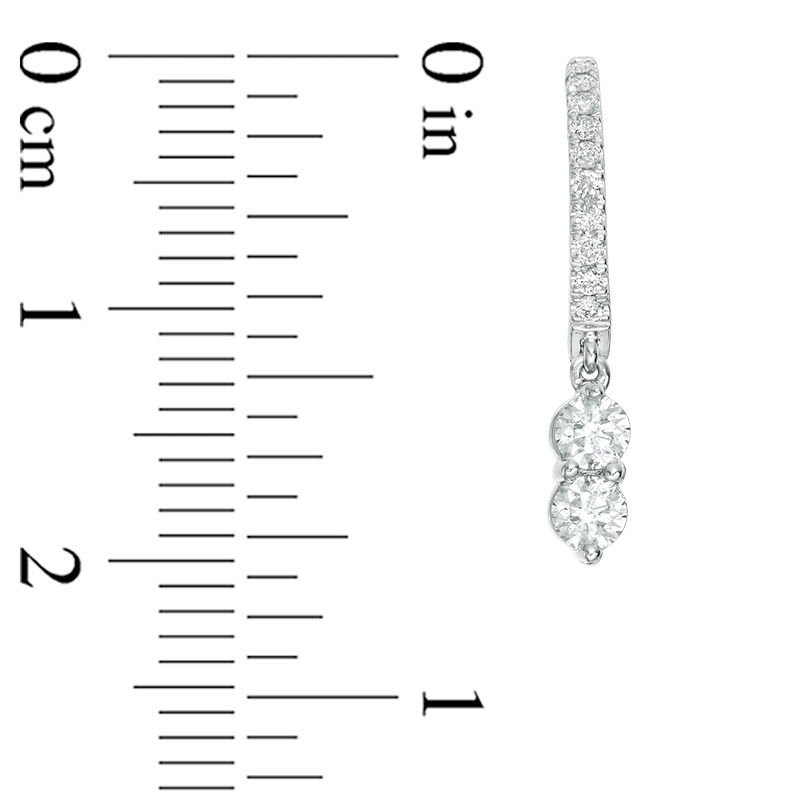 Main Image 2 of Ever Us® 1/2 CT. T.W. Two-Stone Diamond Drop Earrings in 14K White Gold