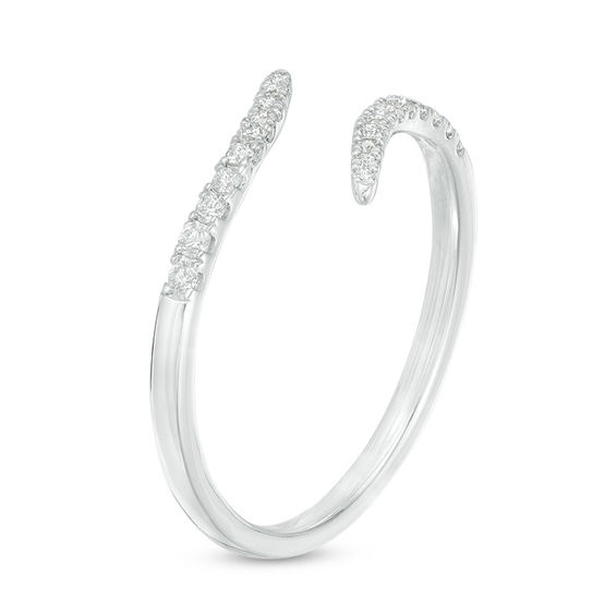1/5 CT. T.w. Diamond Bypass Wrap Ring in 10K White Gold