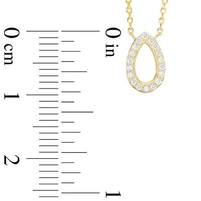 1 10 Ct T W Diamond Teardrop Outline Necklace In 14k Gold Zales